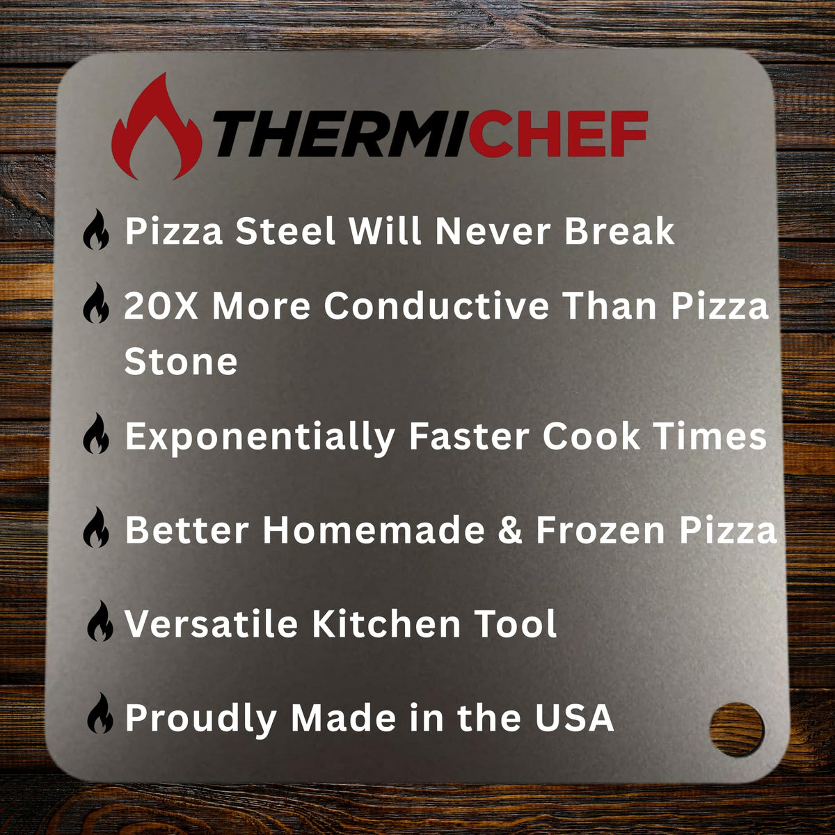THERMICHEF 16" Pizza Steel - 3/8" Thick Cooking Steel