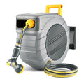 GLAHODEN Retractable Garden Hose Reel 100ft Heavy Duty