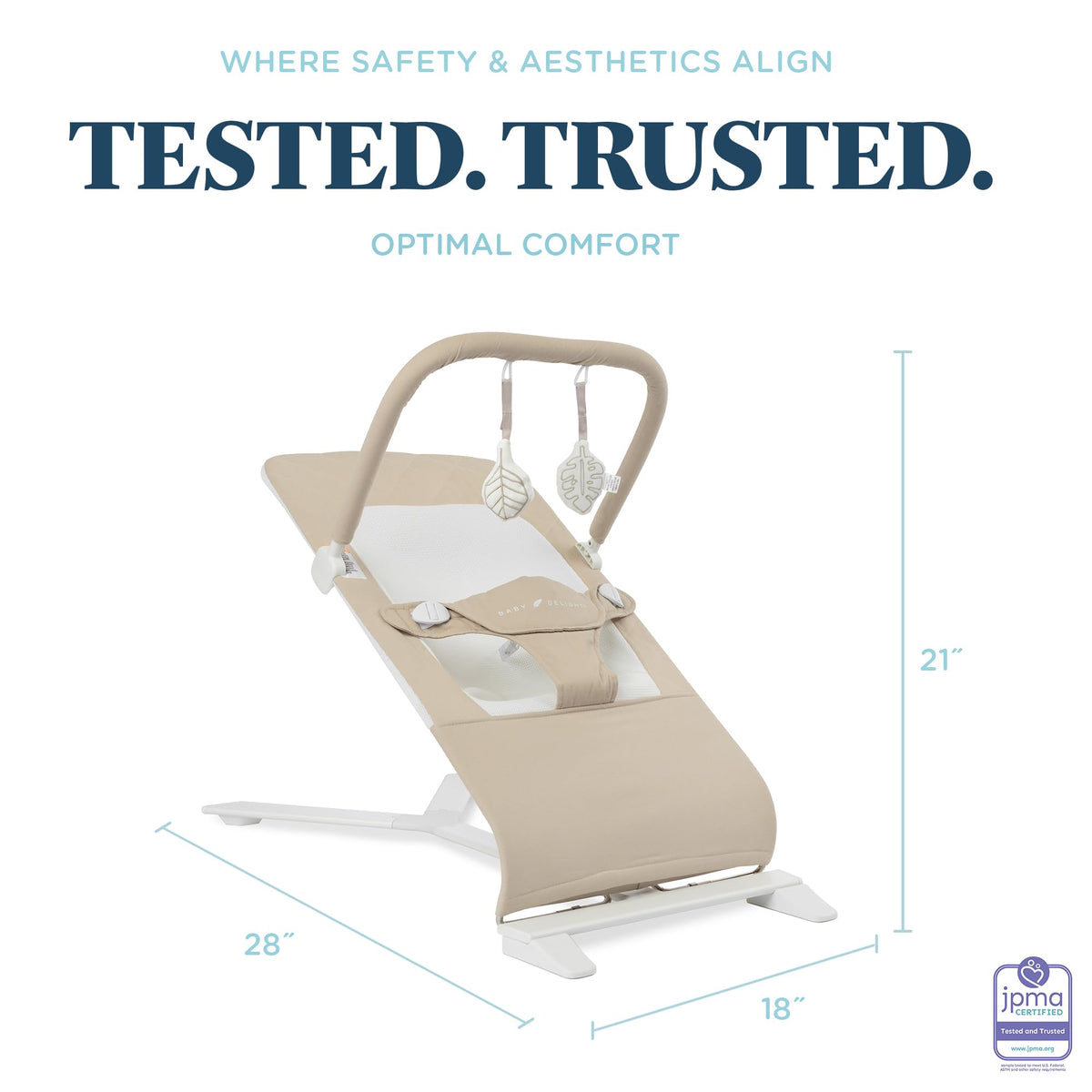 BABY DELIGHT Alpine Deluxe Portable Bouncer for Infants, Organic