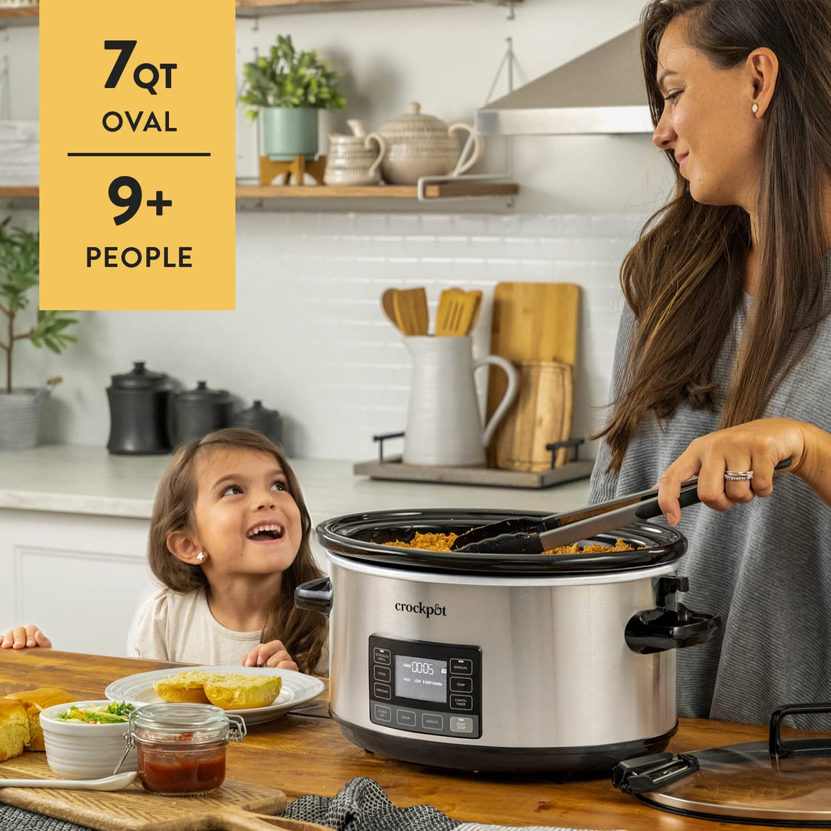CROCK-POT 7-Quart Portable Programmable Slow Cooker with Timer