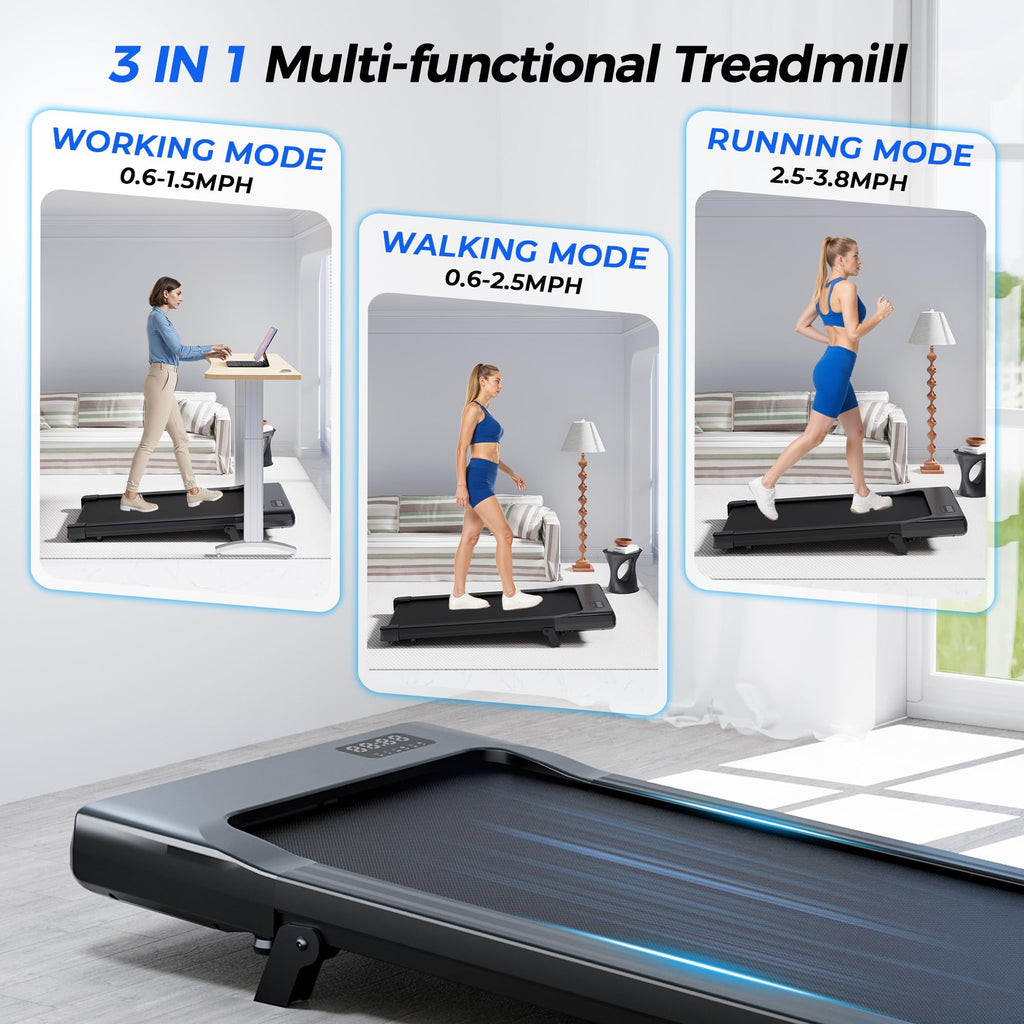 SUPERUN Walking Pad with Incline - 3 in 1 Portable Treadmill