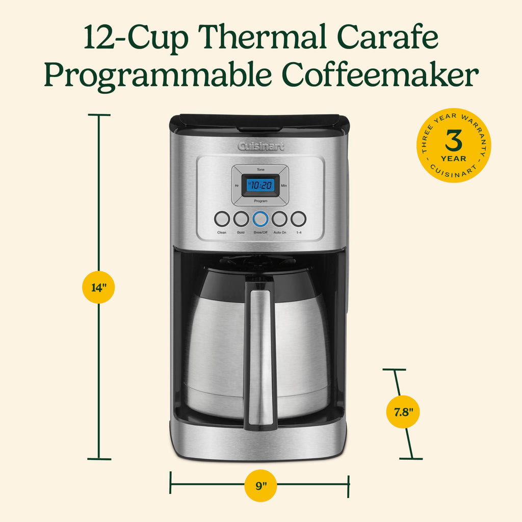 CUISINART 12-Cup Programmable Coffee Maker with Thermal Carafe