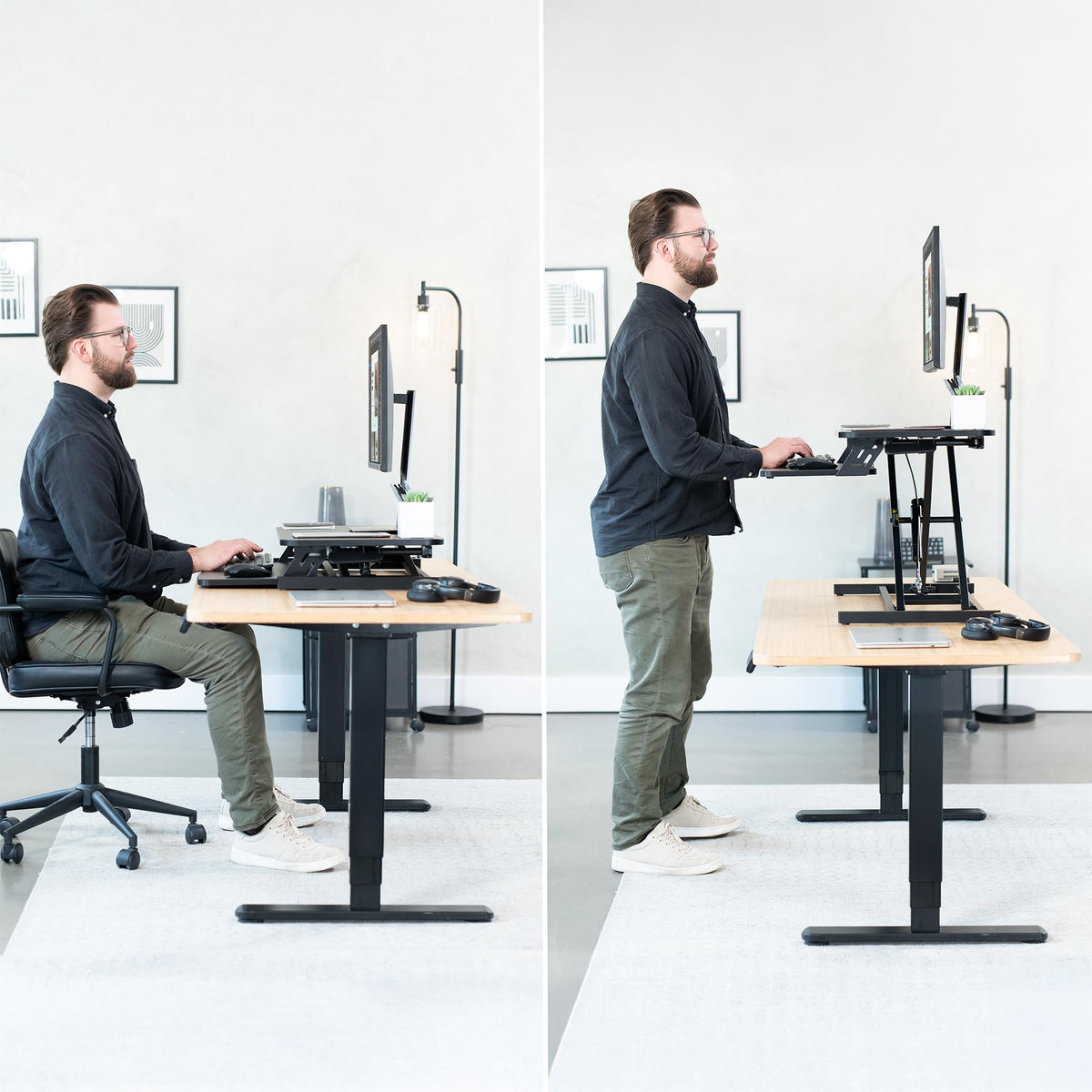 VIVO Height Adjustable Stand Up Desk Converter 32"