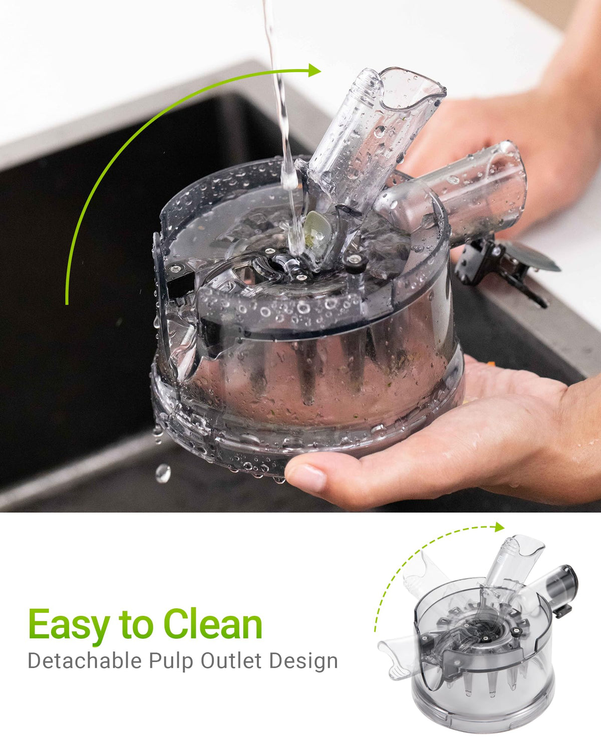 TUUMIIST Cold Press Juicer with 5.3" Feed Chute - Black