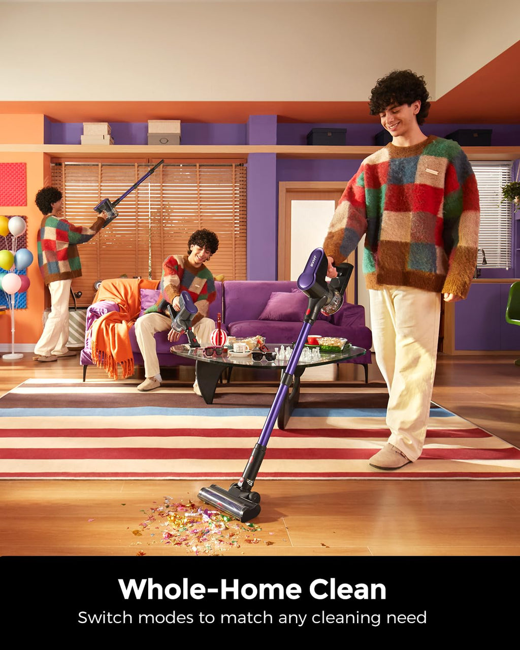 SVHT Cordless Vacuum Cleaner 500W 45KPA, 50Mins Runtime