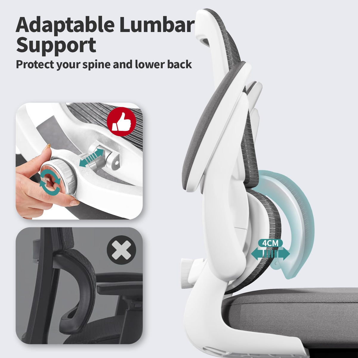 TRALT Ergonomic Office Chair with Adjustable Lumbar Support