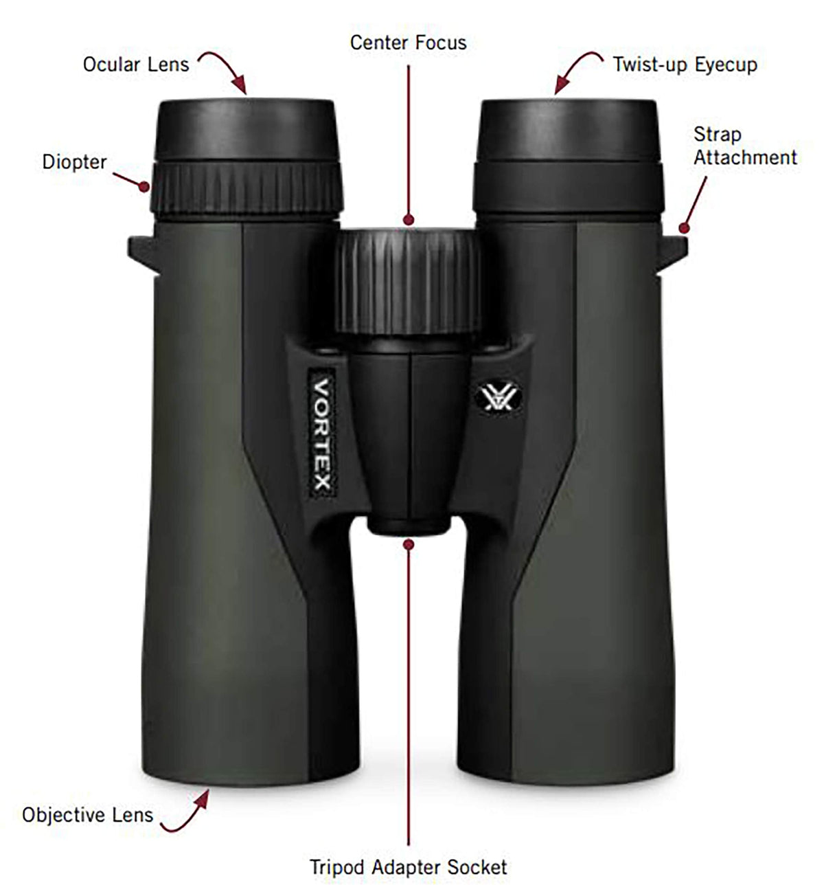 VORTEX Optics Crossfire HD 10x42 Binoculars - Waterproof, Durable, Tripod Adaptable