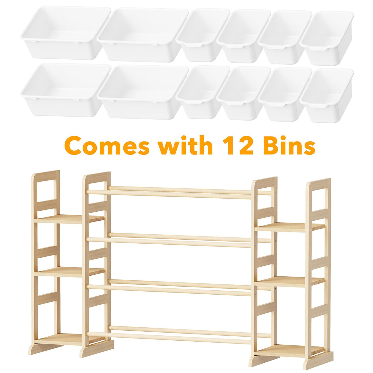 SPACEAID Toy Storage Organizer with 6 Shelves and 12 Bins