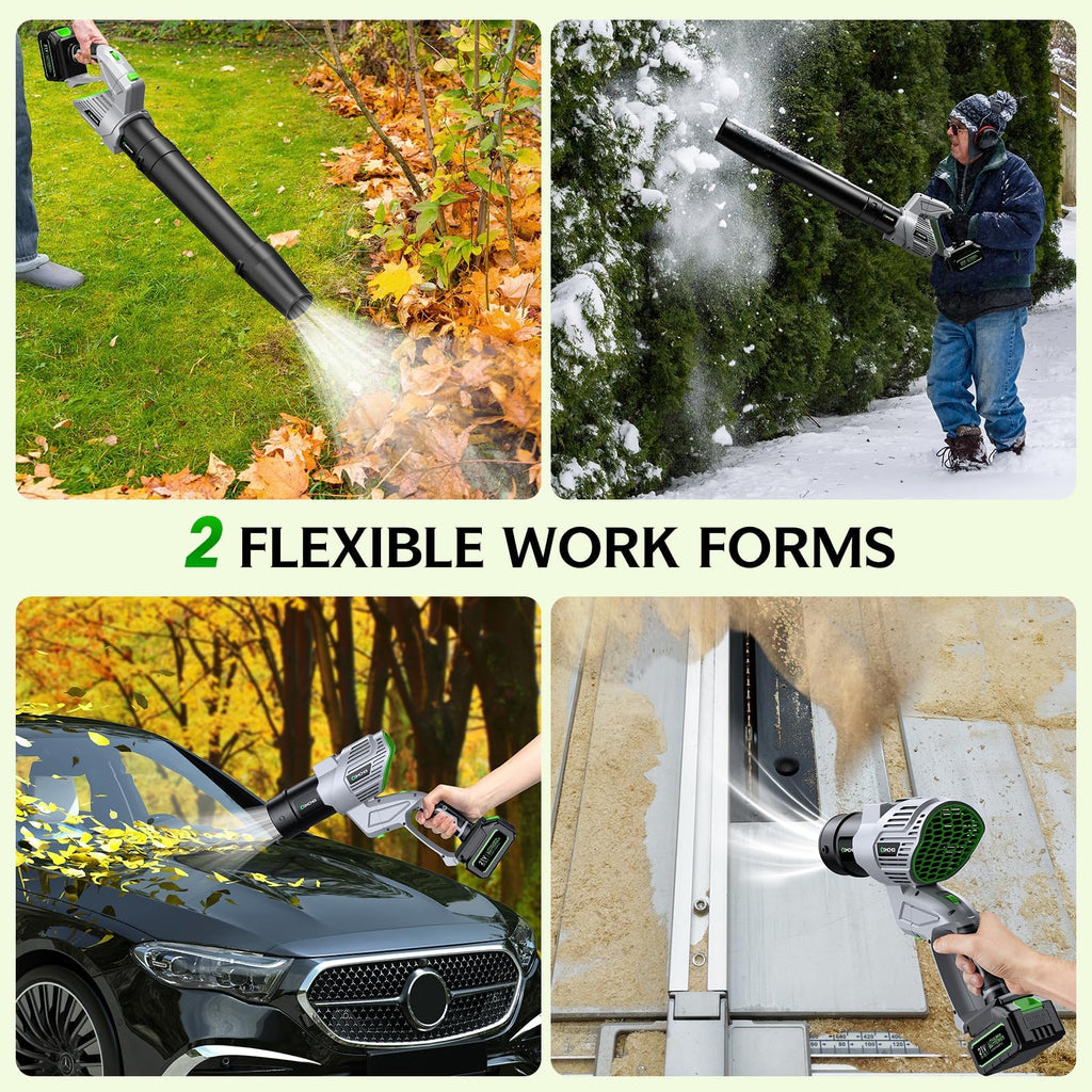 COMCHOI Electric Leaf Blower Cordless, 680 CFM, 5 Speed