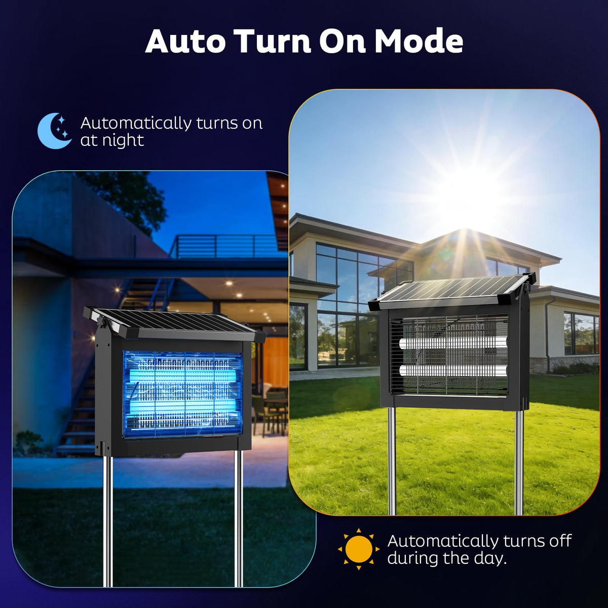 ONBEAM Solar Bug Zapper Outdoor - Waterproof Mosquito Killer