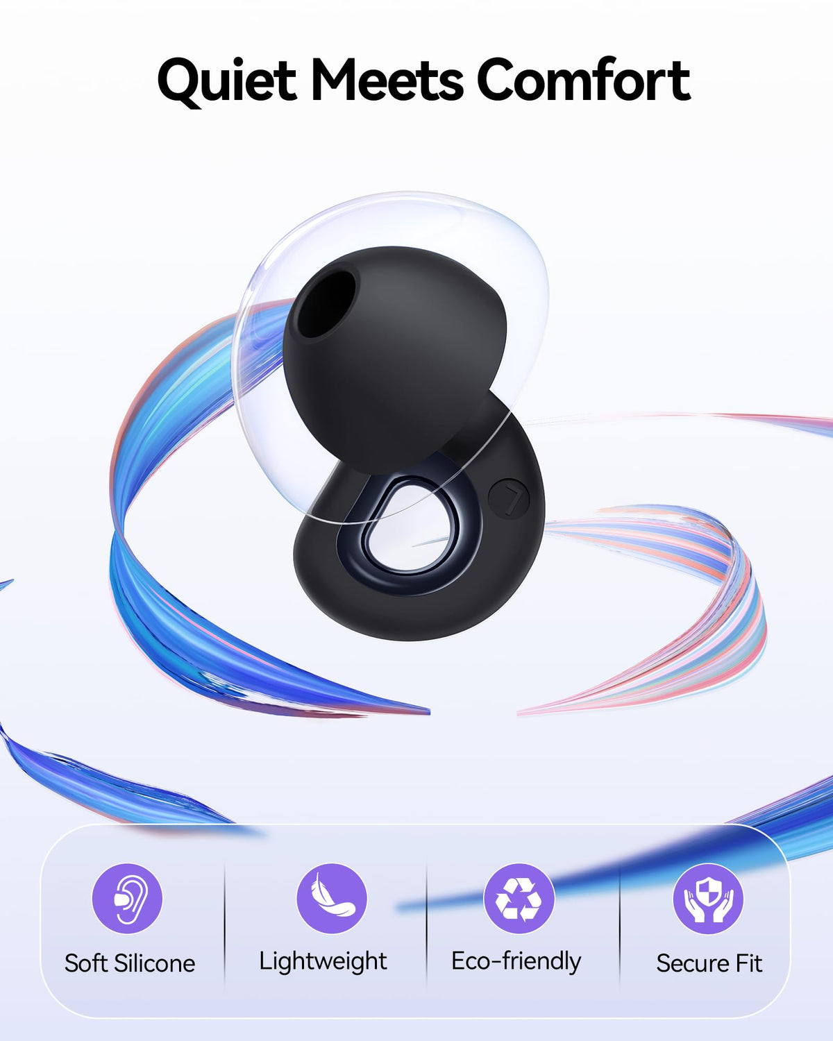 BIGOOD Ear Plugs for Sleeping - 50dB Noise Cancelling