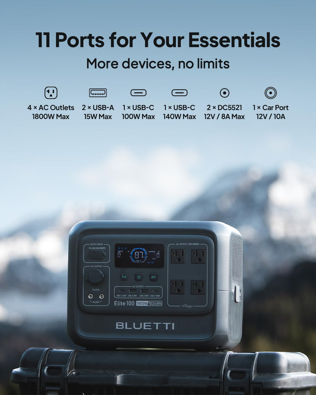 BLUETTI Elite 100 V2 Portable Power Station - 1024Wh Backup