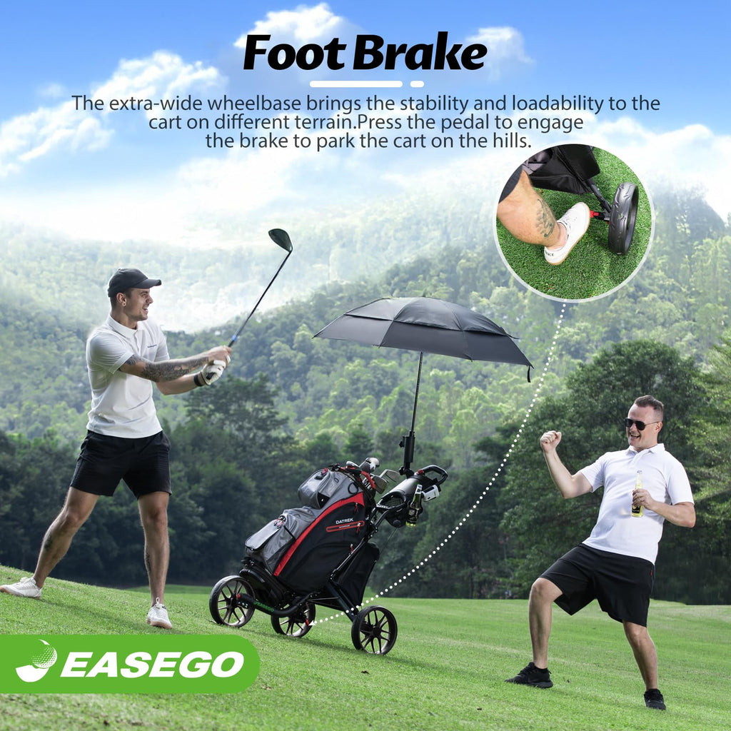EASEGO Golf Push Cart – Foldable 3 Wheel Caddy