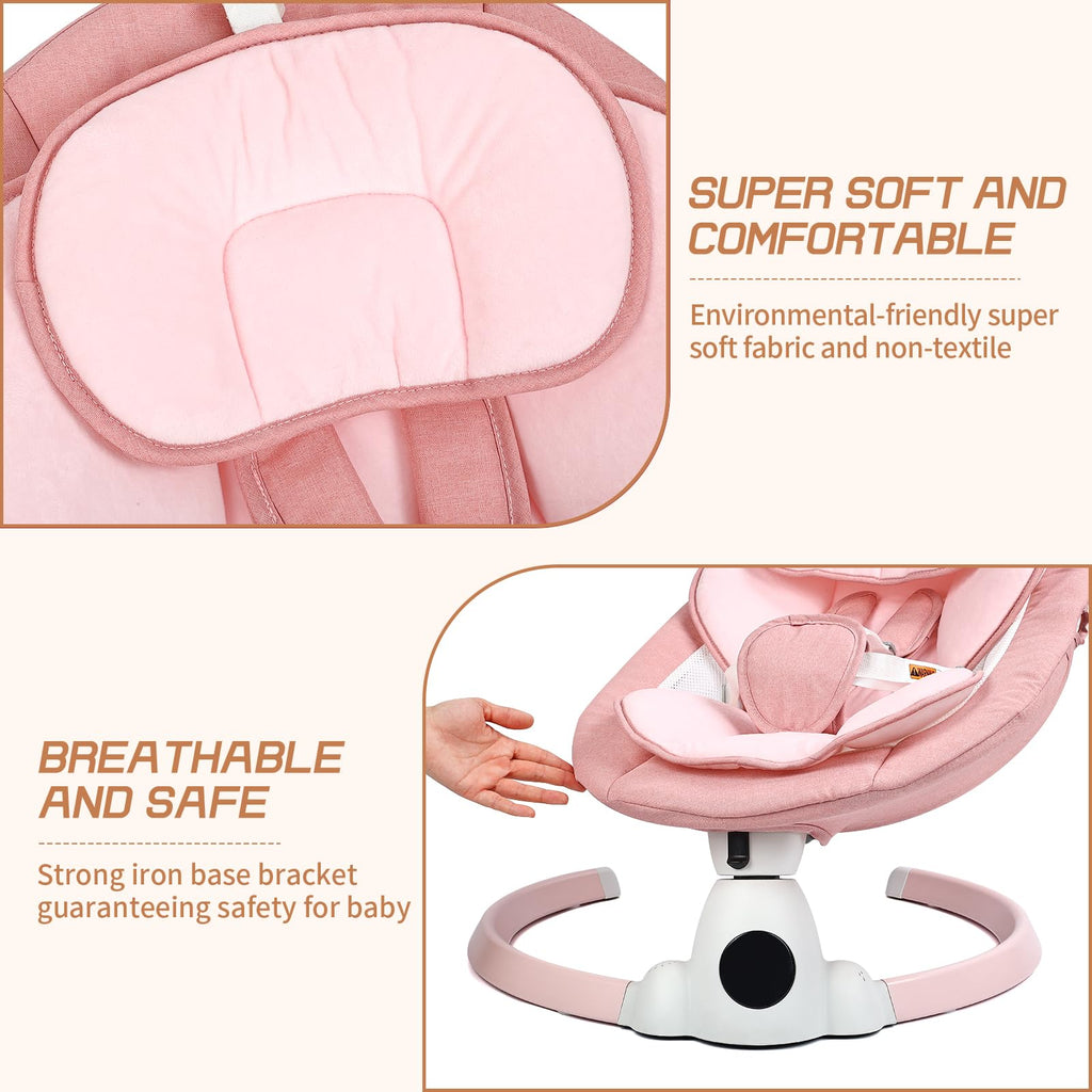 UUOEEBB Baby Swing for Infants - Portable Electric Pink