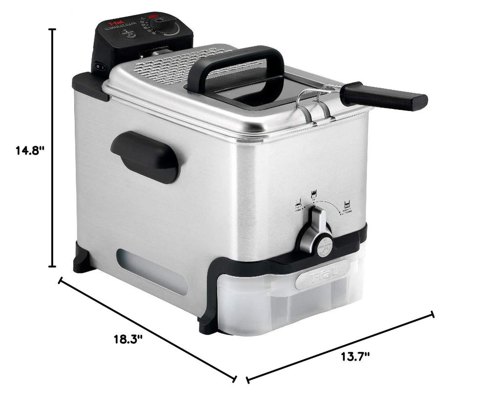 T-FAL 3.5L Stainless Steel Deep Fryer with Oil Filtration
