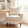 OLIXIS Comfy Mid-Century Accent Chair with Pillow - Beige