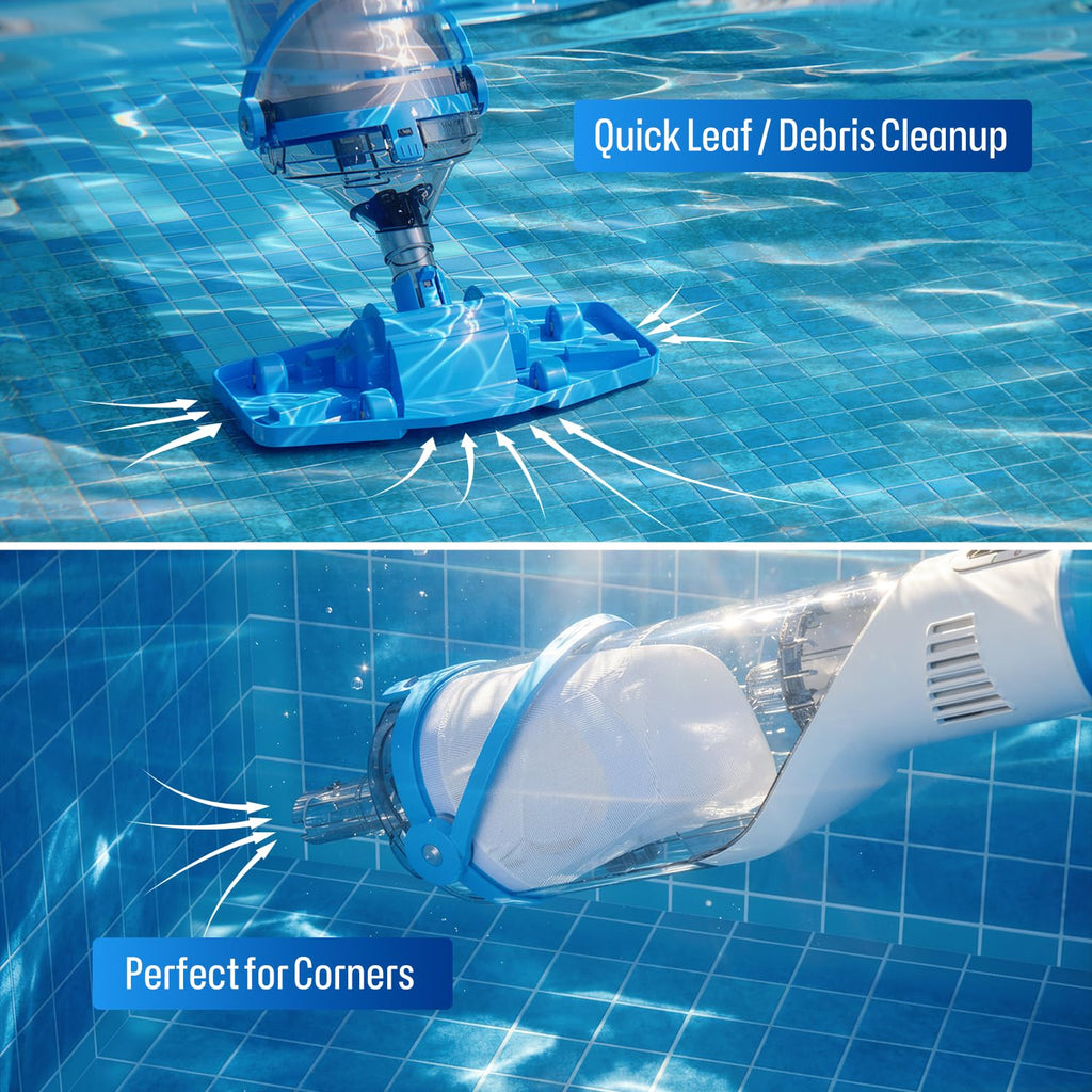 BIELMEIER Handheld Pool Vacuum with Telescopic Pole - 19 GPM