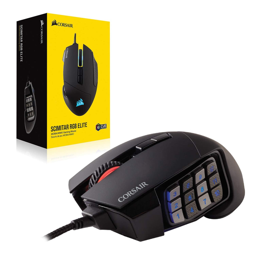 CORSAIR Scimitar RGB Elite Wired Gaming Mouse - 18,000 DPI