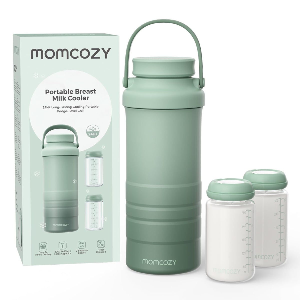 MOMCOZY 22oz Portable Breast Milk Cooler with 24-Hour Chill