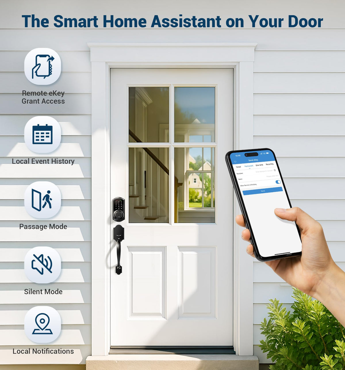 VEISE VE06-H Smart Keyless Front Door Lock Set - Black