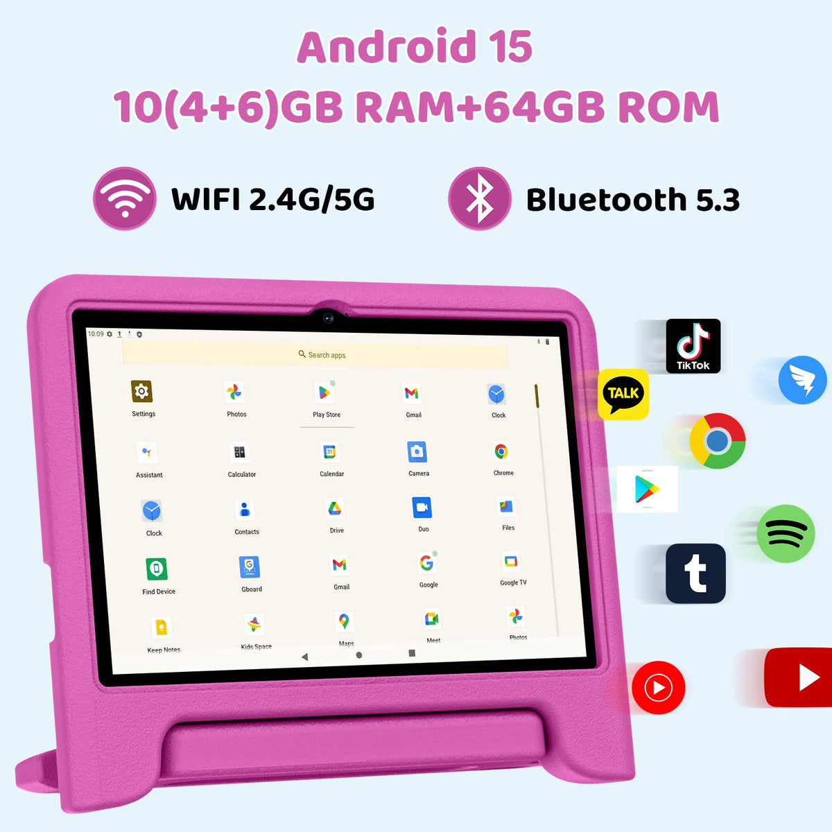 COLORROOM 2026 Android 15 Kids Tablet 10" Octa-Core 10GB+64GB