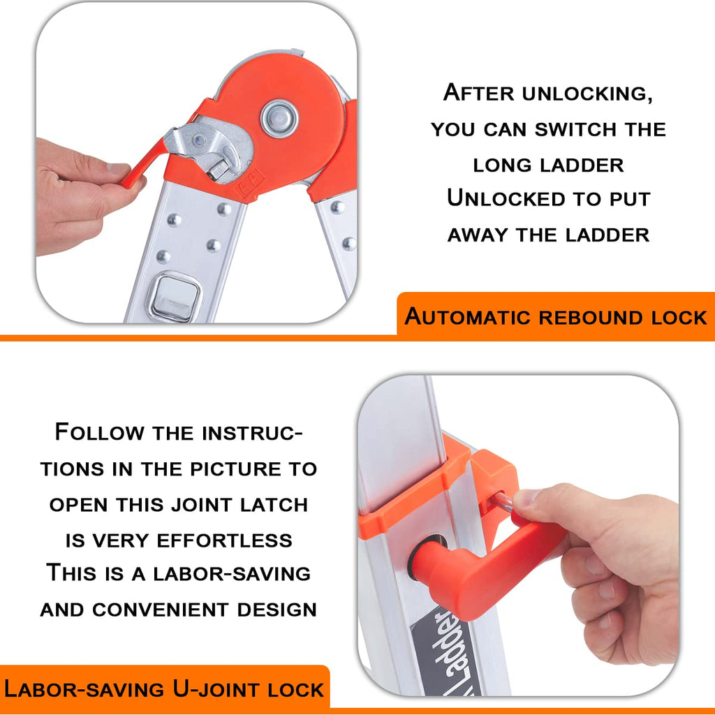 LANBITOU A Frame 4 Step Extension Ladder, 330 lbs Capacity