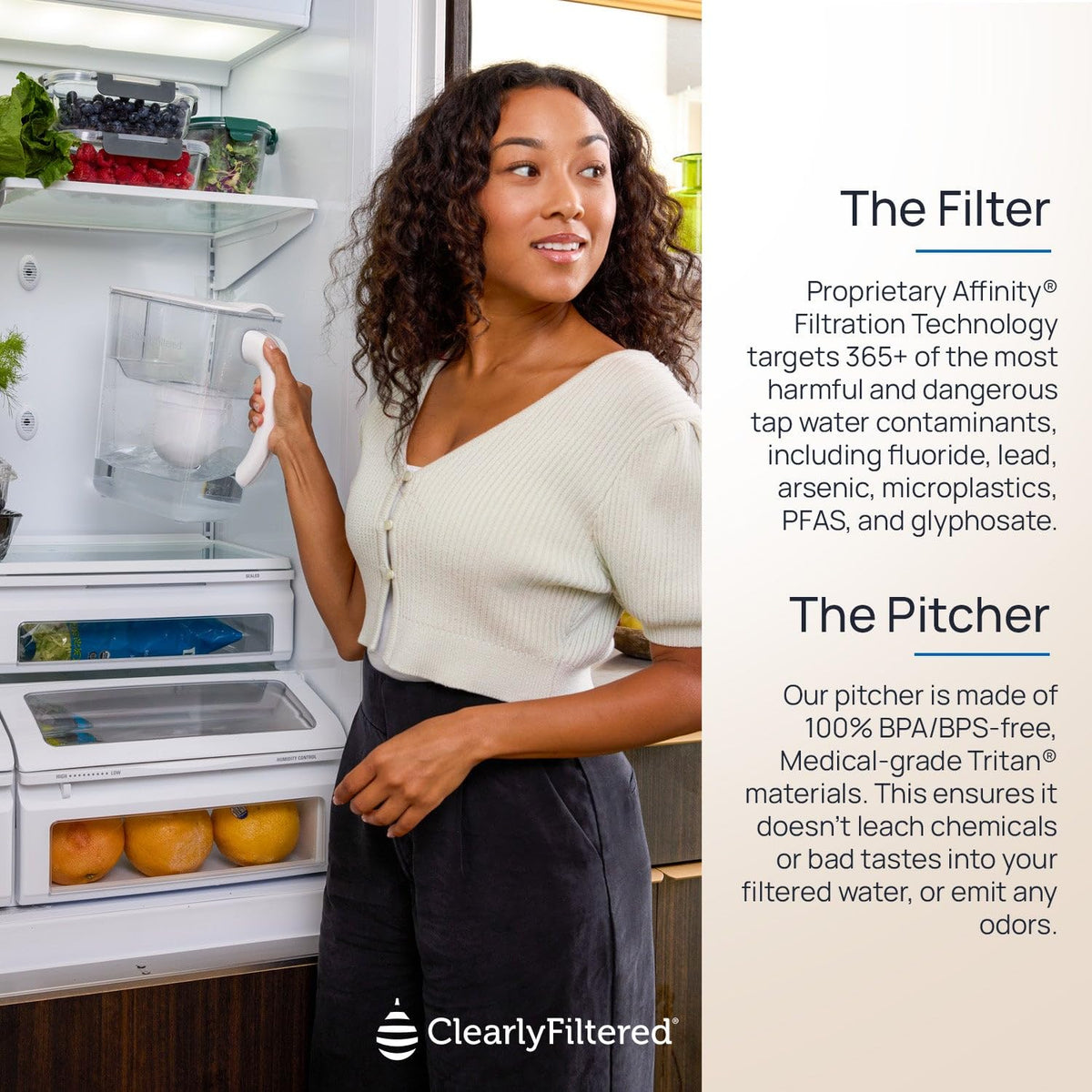 CLEARLY FILTERED No.1 Filtered Water Pitcher - Targets 365 Contaminants