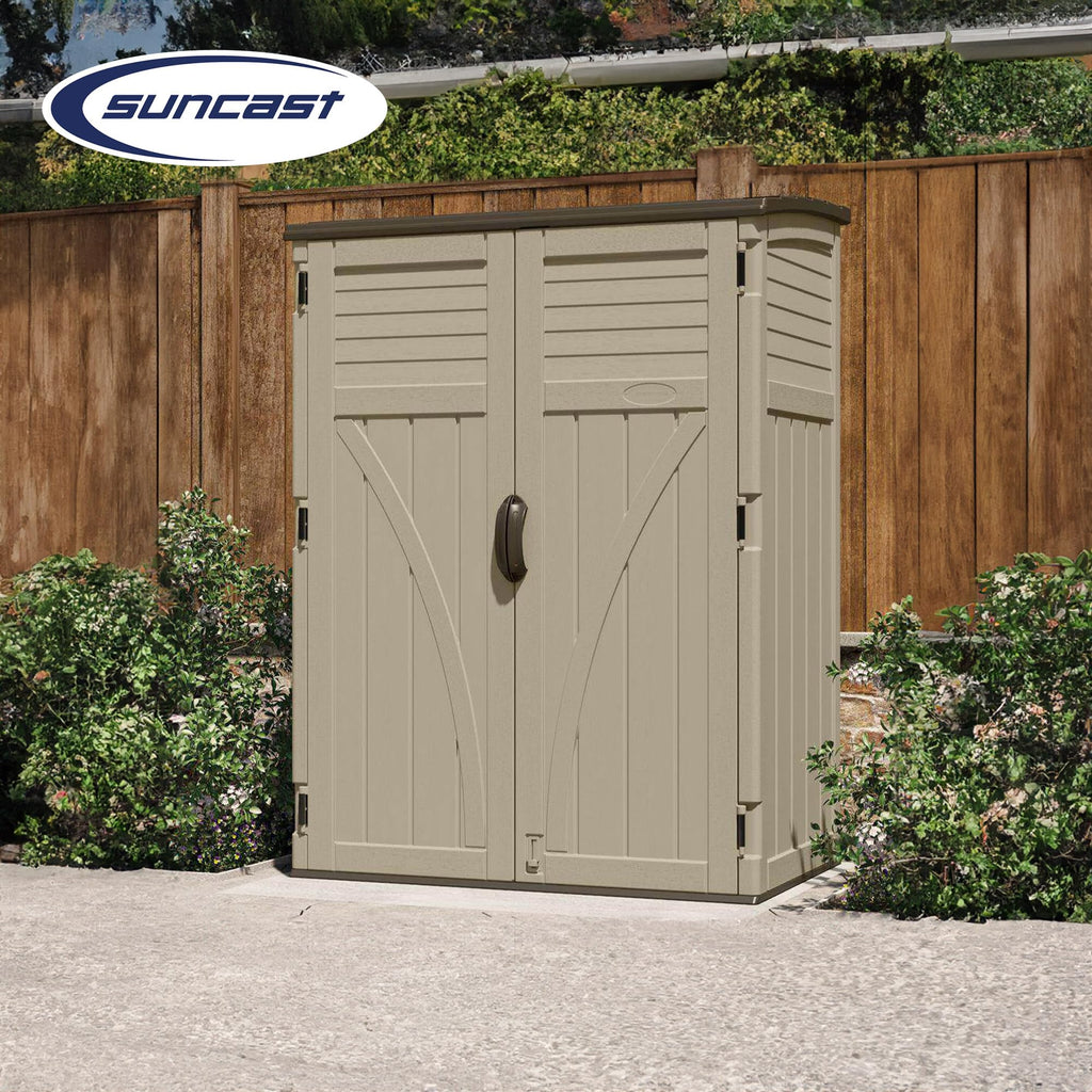 SUNCAST Resin Outdoor Storage Shed for Garden Tools & Cushions