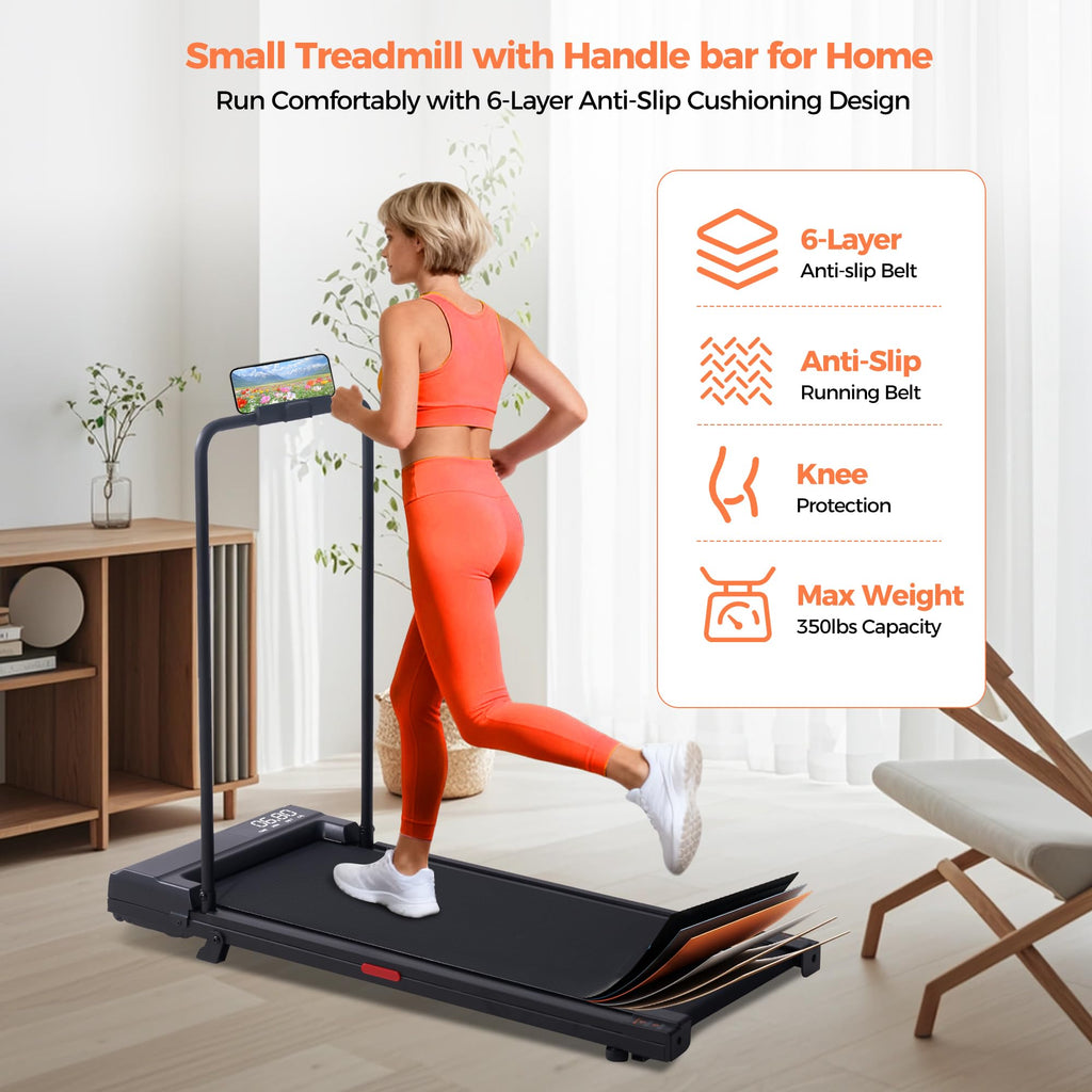 SUOUER Walking Pad Treadmill with Incline & Handle Bar
