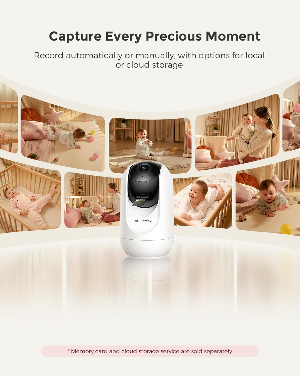 MOMCOZY Smart WiFi Baby Monitor with 1080P Camera & Audio
