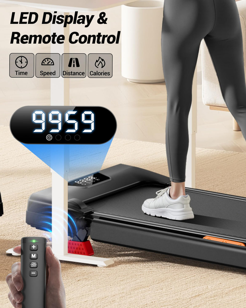 CURSOR FITNESS Walking Pad Portable Treadmill with 15% Incline