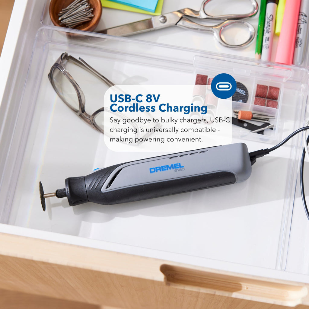 DREMEL 8150 8V Cordless Rotary Tool Kit - Brushless, 20 Accessories