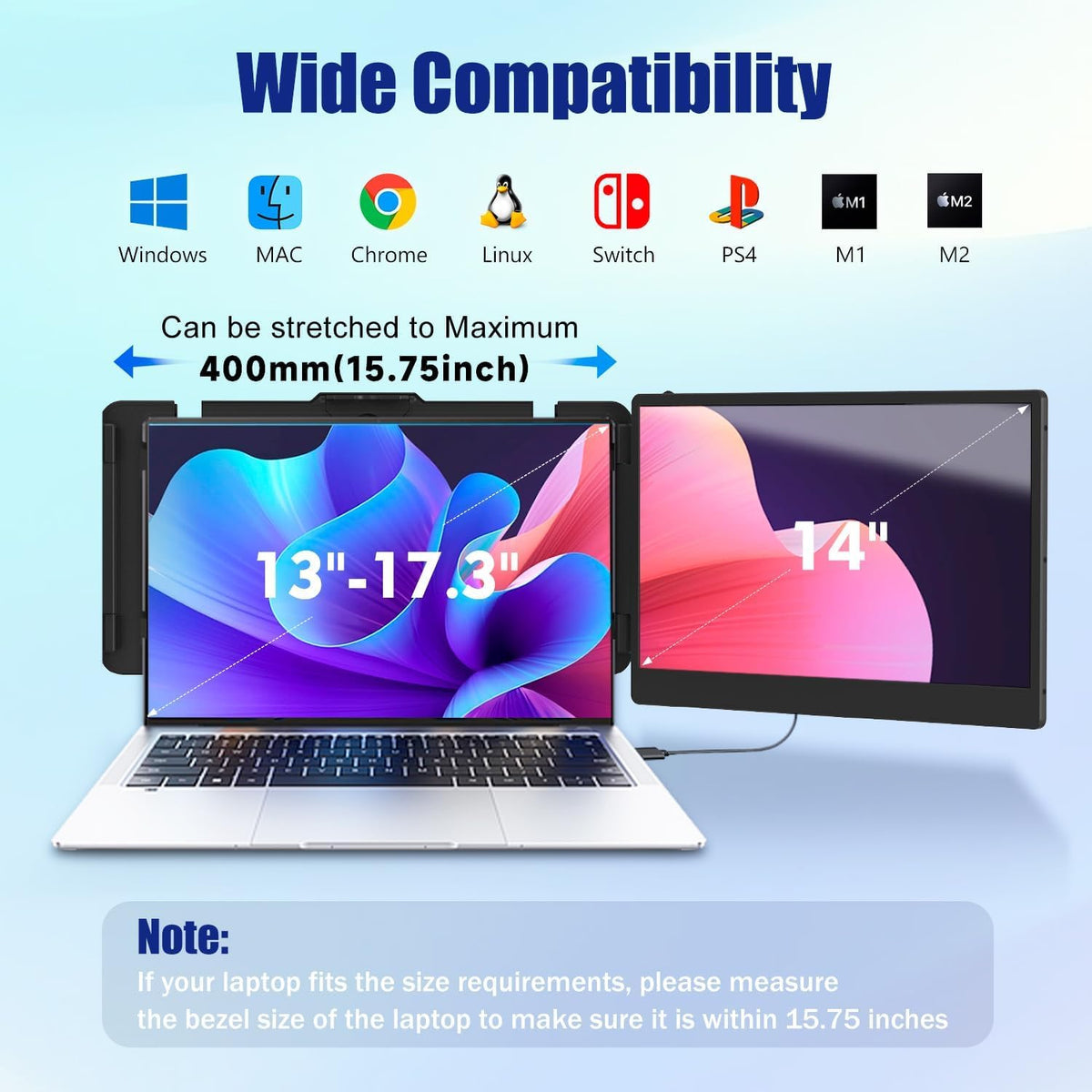 KEFEYA Laptop Screen Extender 14" FHD Portable Monitor