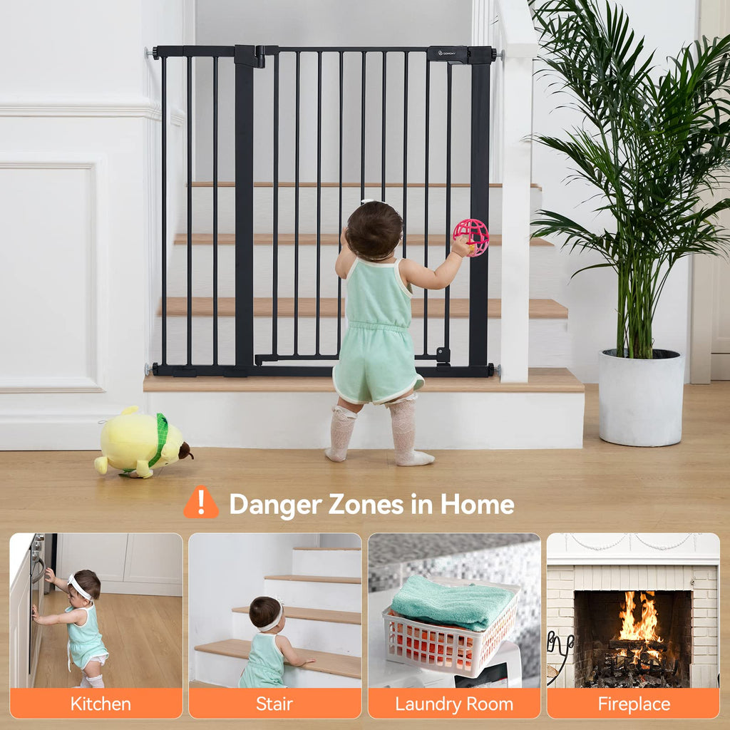 COMOMY 36" Extra Tall Baby Gate - Adjustable for Stairs & Doorways