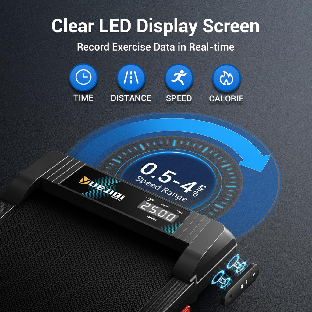 YUEJIQI Walking Pad Treadmill for Home Office with Incline