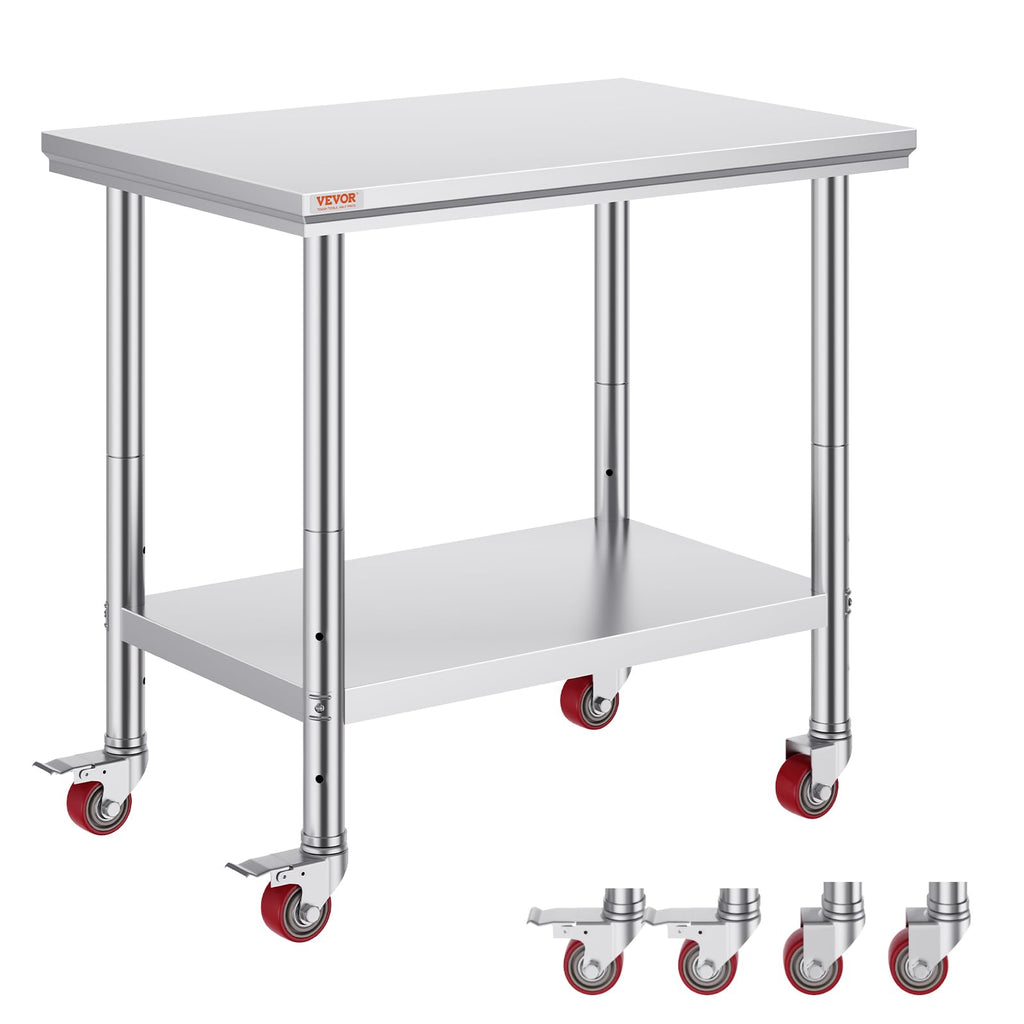 VEVOR Mophorn Stainless Steel Work Table 36x24 Inch