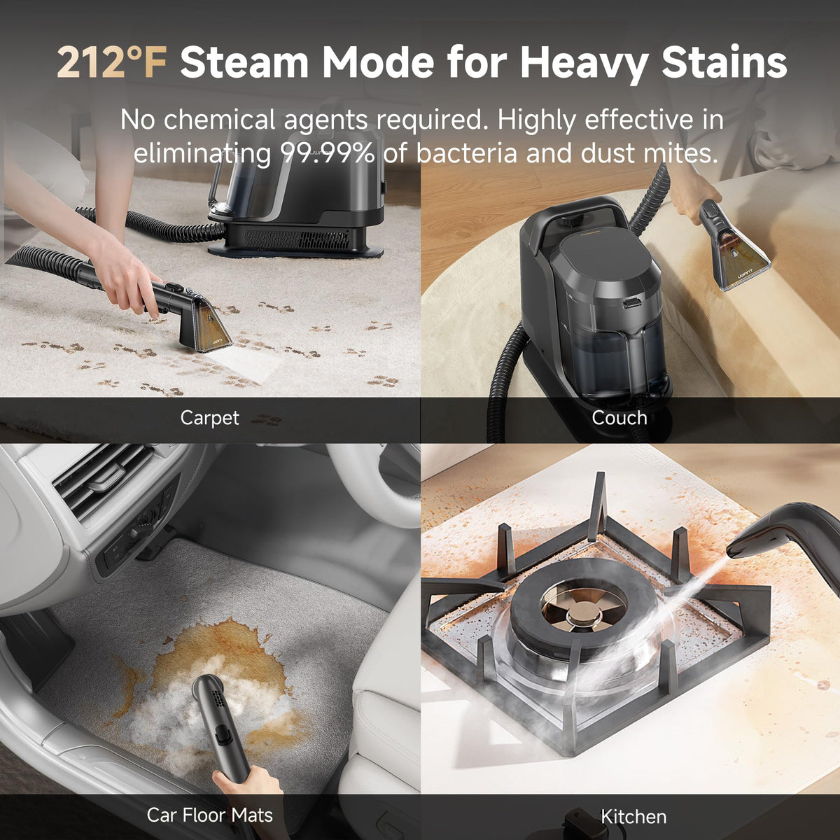 UWANT Carpet Cleaner Machine with Steam & Powerful Suction