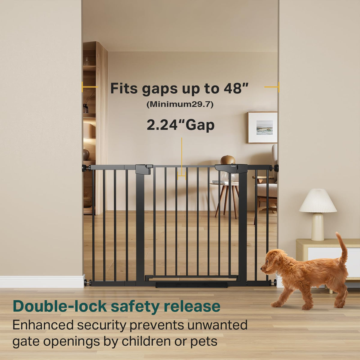 CUMBOR 29.7-48" Baby Gate for Stairs and Doorways