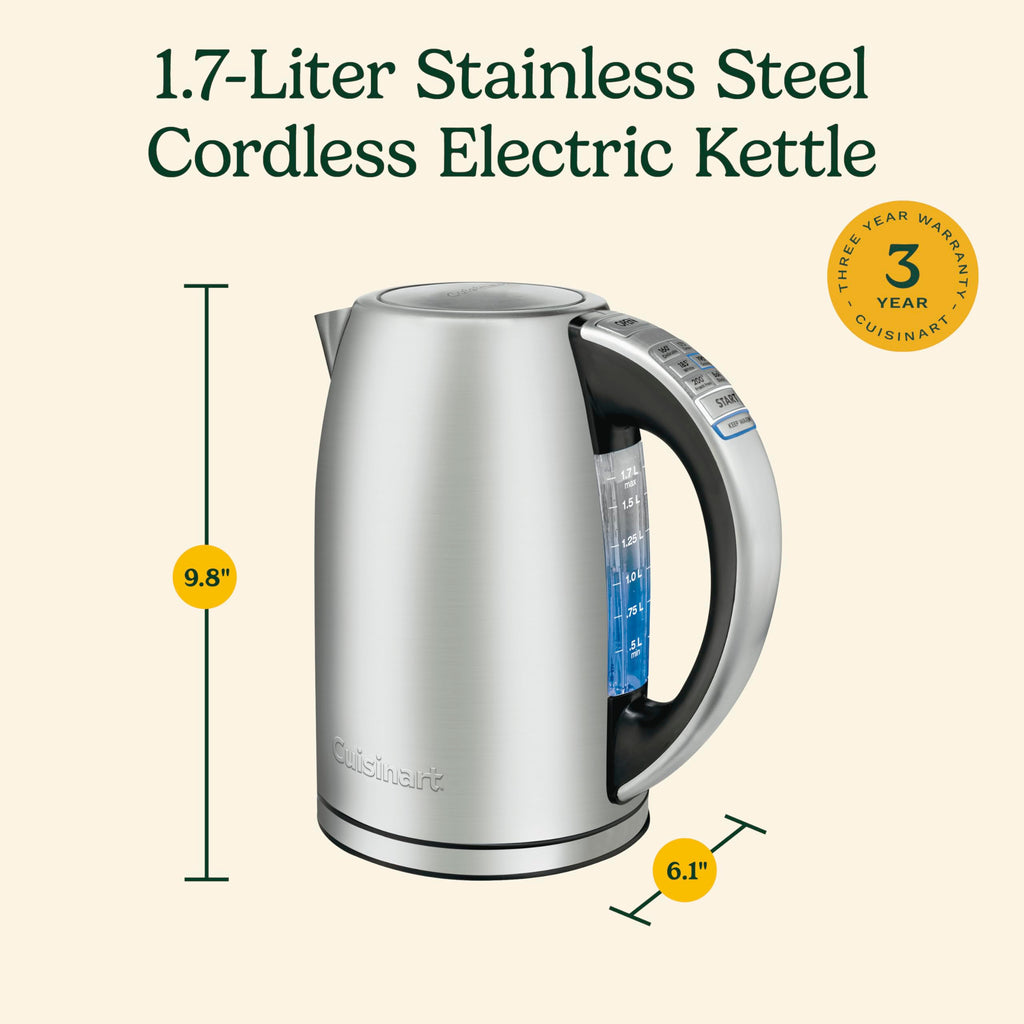 CUISINART PerfecTemp 1.7L Cordless Electric Kettle, 1500W