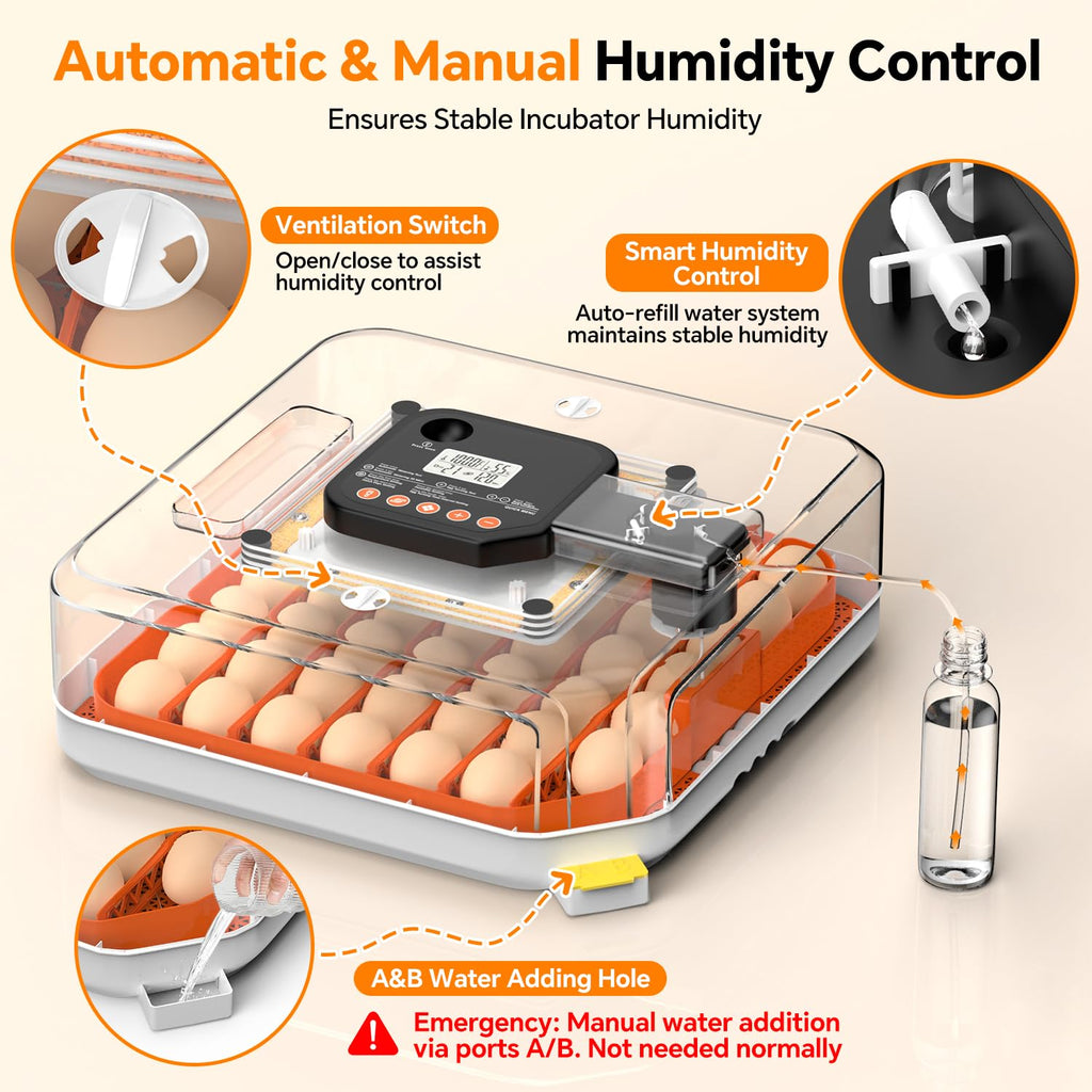 DOVNIS 48 Egg Incubator with Auto Turner & Digital Control