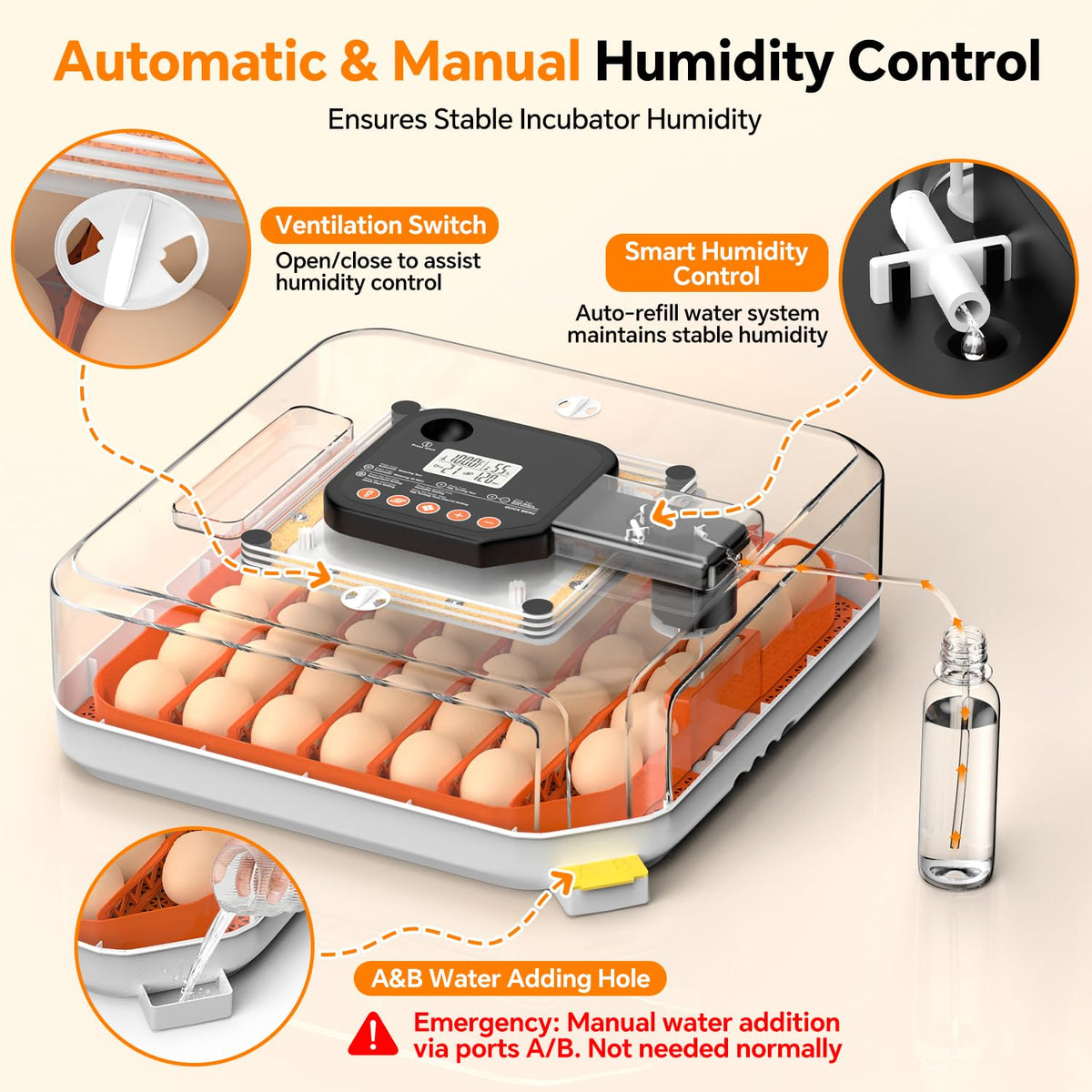 DOVNIS 48 Egg Incubator with Auto Turner & Digital Control