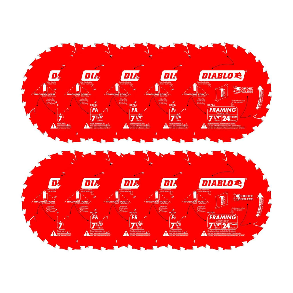 DIABLO Framing Saw Blade - 7-1/4" 24-Tooth Thin Kerf