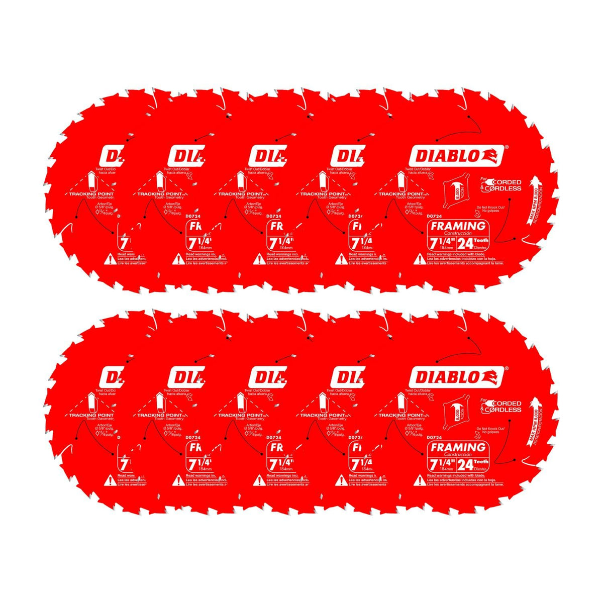 DIABLO Framing Saw Blade - 7-1/4" 24-Tooth Thin Kerf