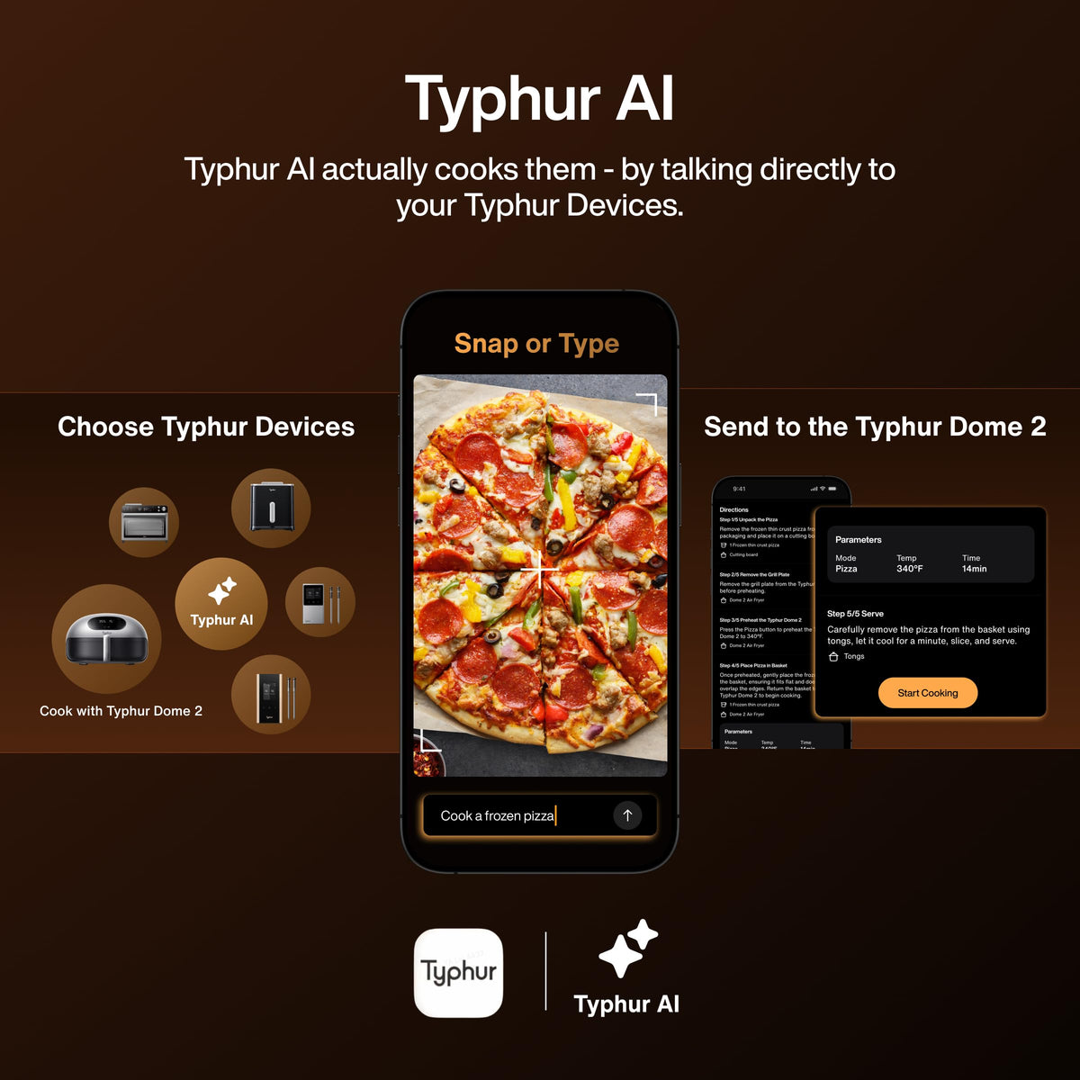 TYPHUR Dome 2 AI Smart Air Fryer - Large Digital Fryer