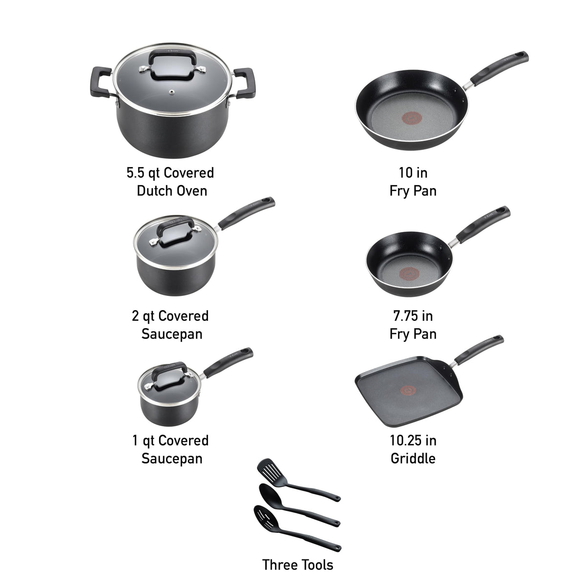 GROUPE SEB T-Fal Signature Nonstick Cookware Set, 12 Piece