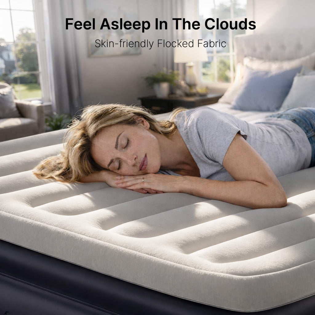 VOSSER Air Mattress Queen with Built-in Pump and 800lbs Support