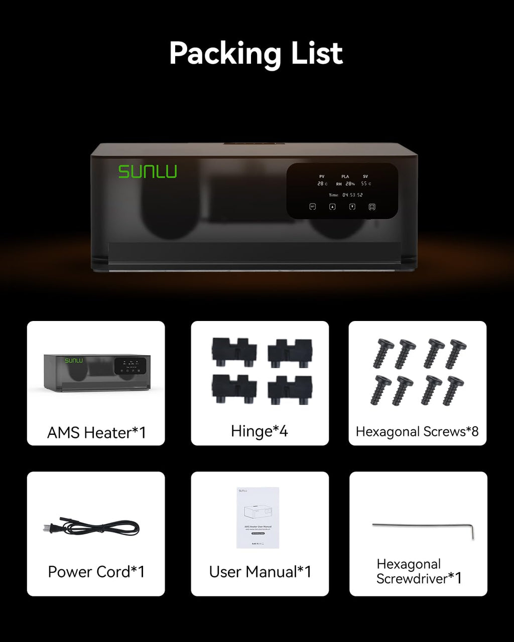 SUNLU AMS Heater for Bambu Lab Gen 1 - Fast Drying & Printing