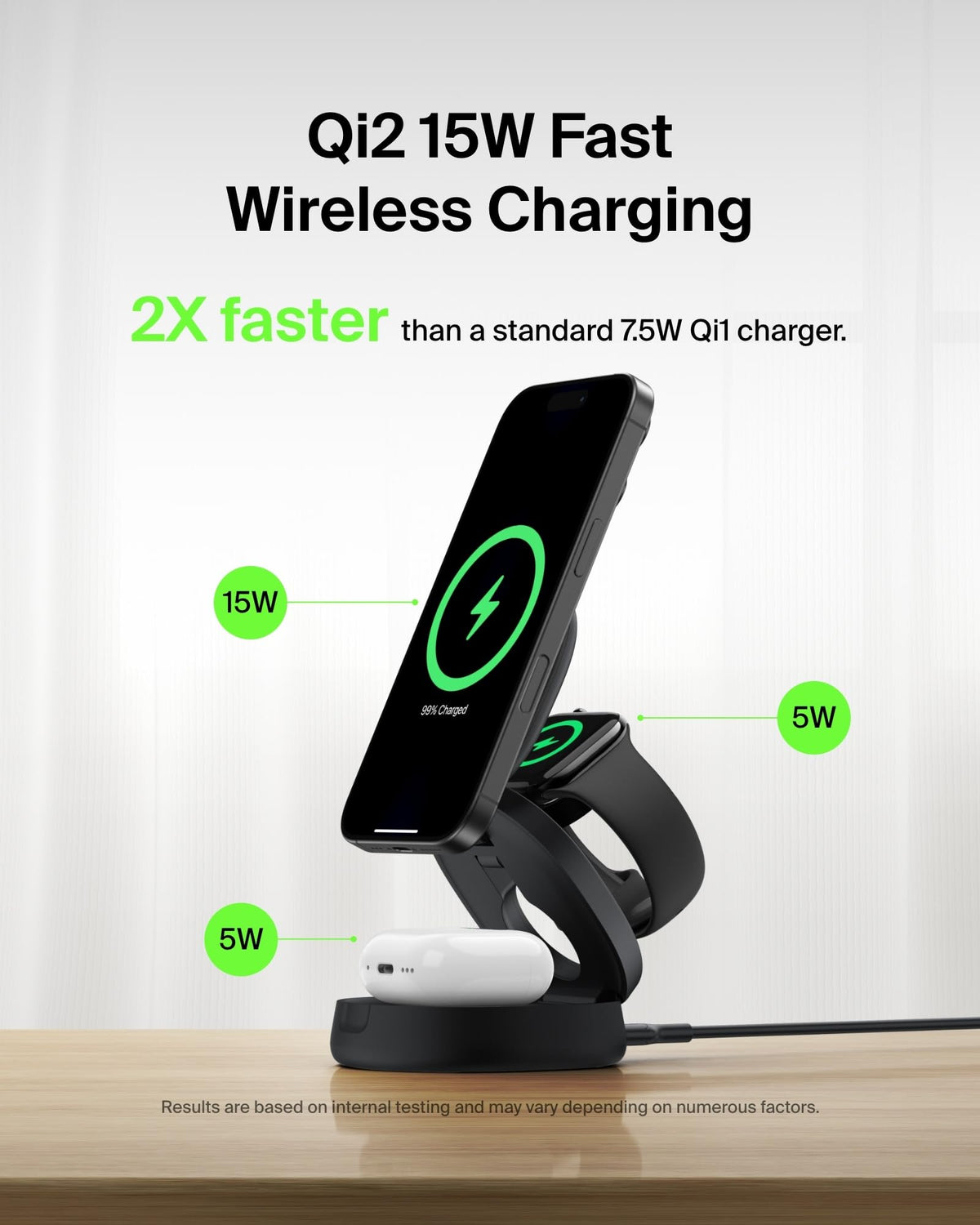 BELKIN MagSafe 3-in-1 Wireless Charging Station - Black