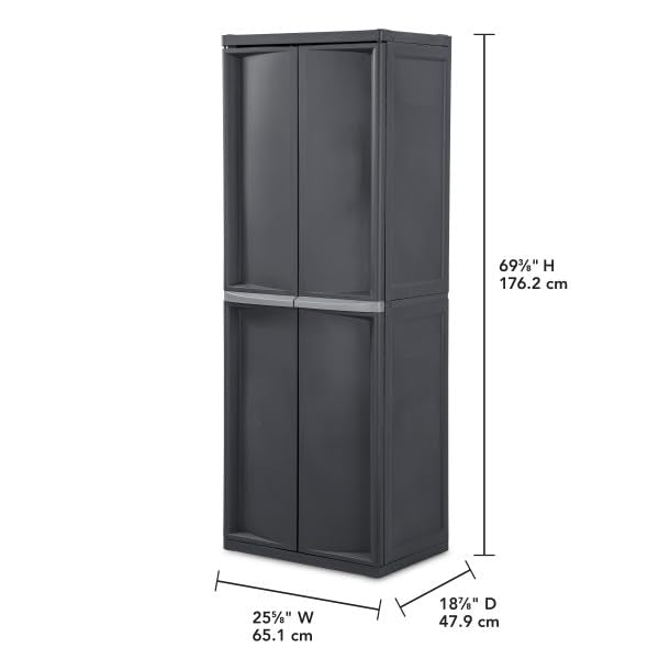 STERILITE 4 Shelf Plastic Storage Cabinet - Heavy Duty Organizer