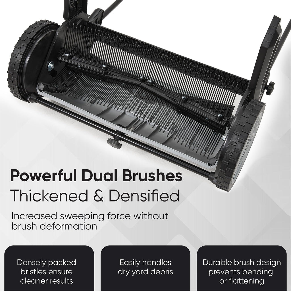 DAPPER SUPPLY 21-Inch Push Lawn Sweeper with 3.5 cu. ft. Hopper